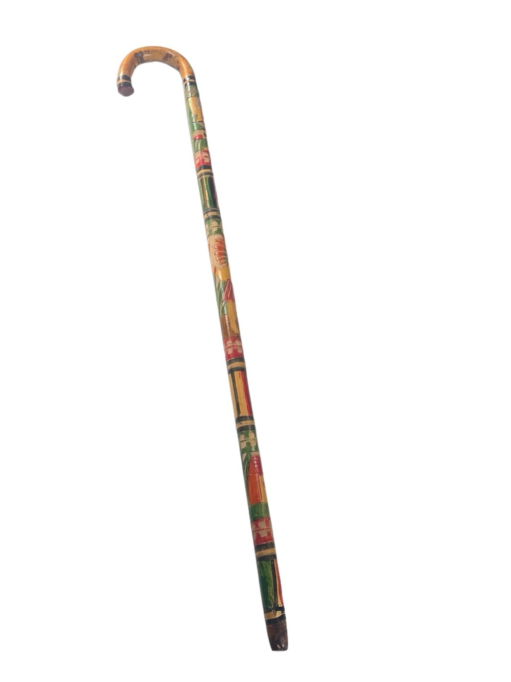 Hand-Painted Decorative Walking Cane - Multicolor